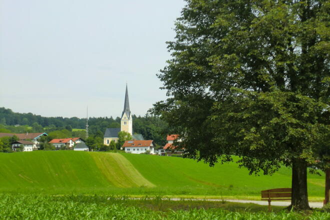 Blick auf Greimharting von Hörzing kommend 