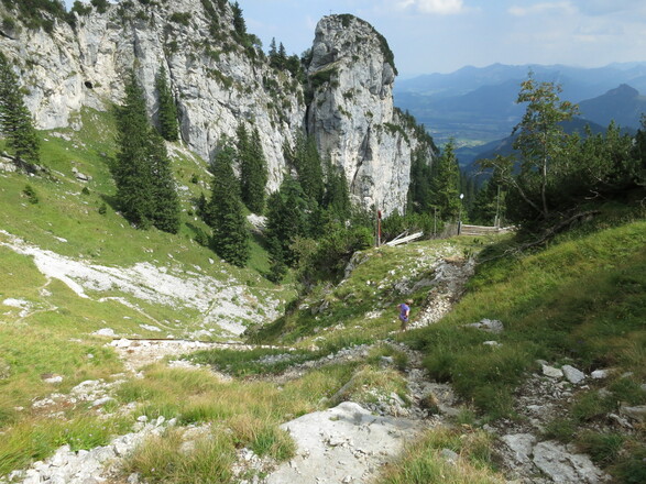 Abstieg über die Skipiste