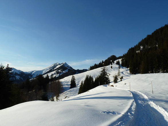 Aufstieg zum Brünnsteinhaus im Winter
