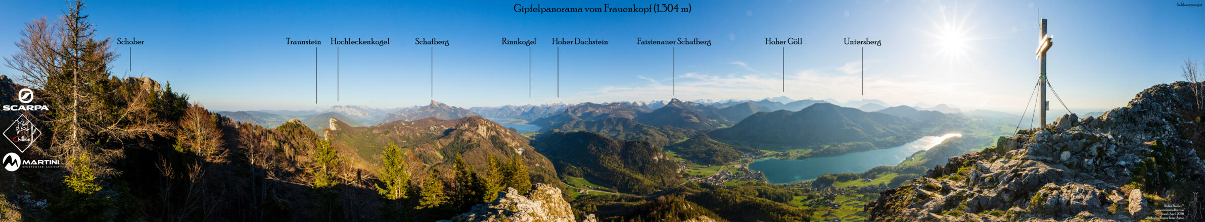 Gipfelpanorama vom Frauenkopf auf den Fuschlsee und weit darüber hinaus!