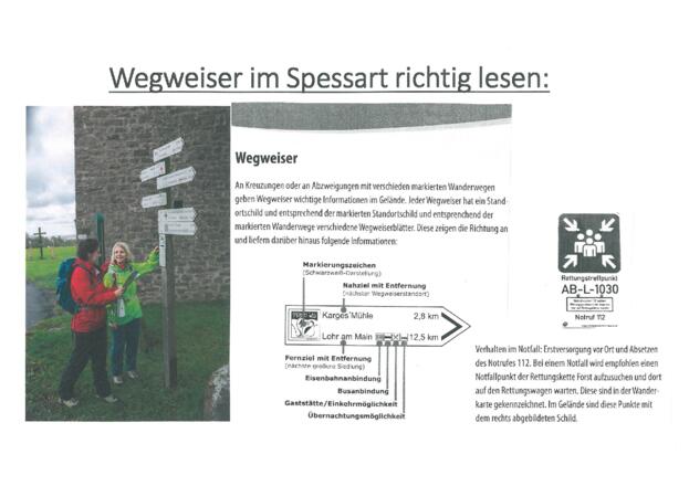 Wegweiser im Spessart richtig lesen