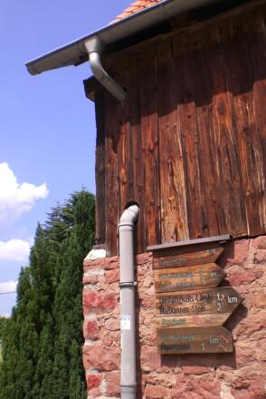 Wegweiser beim Haus Martin