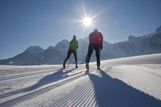 Langläufer auf der Rossbühelloipe