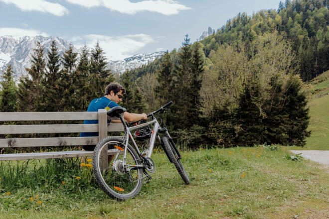 Rast auf dem Weg zur Rocheralm