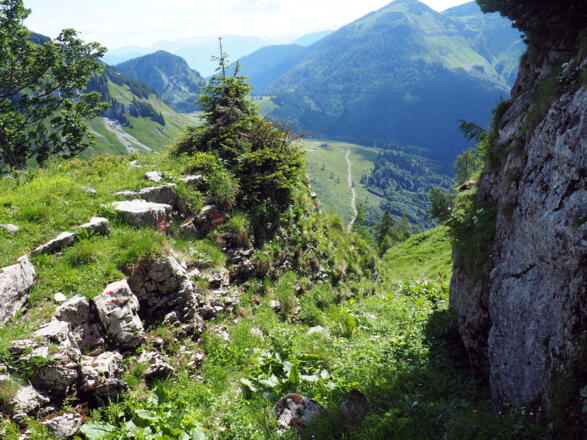 Schlucht Schaflucken, Steilabstieg