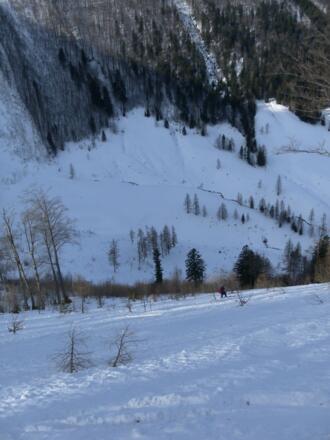 Tiefblick zur Gruberalm