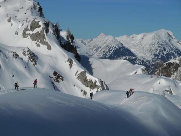 Traumwetter, Hintergrund die Osterhorngruppe mit dem Gamsfeld