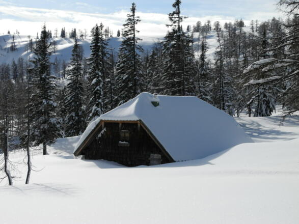 Schnee gab es 2013 genug! Jagdhütte im &quot;Goldenen Schüsserl&quot;