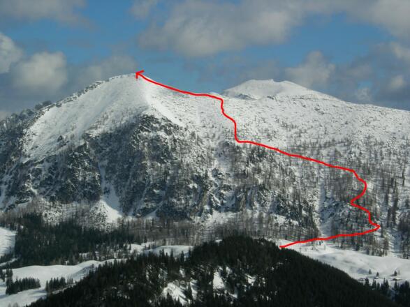 Aufstiegsroute oberer Teil