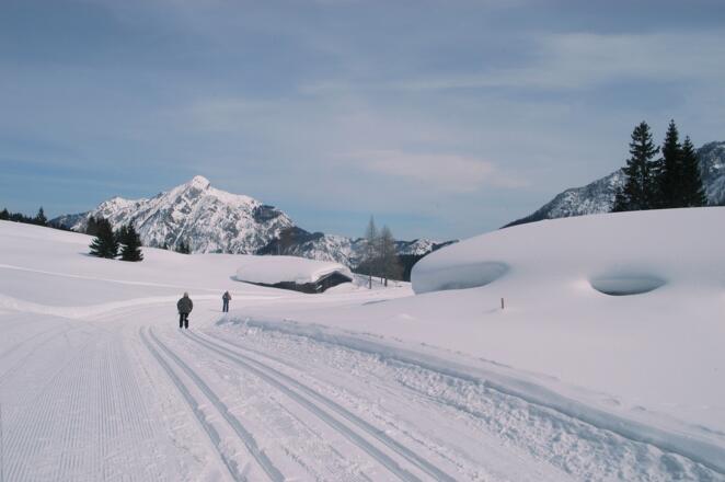 Lienbachloipe Postalm mit Blick auf den Rinnkogel