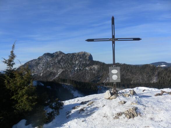 Marienköpfl Gipfelkreuz vor Frauenkopf-Schober-Schatzwand