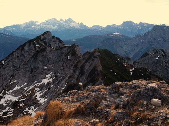 Bergwerkskogel 1781m mit Dachstein und Gosaukamm