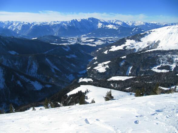 Blick ins Salzachtal, mittig der Hohe Göll