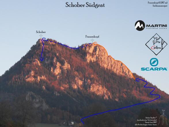 Schober Südgrat Tour in Foto - Topo