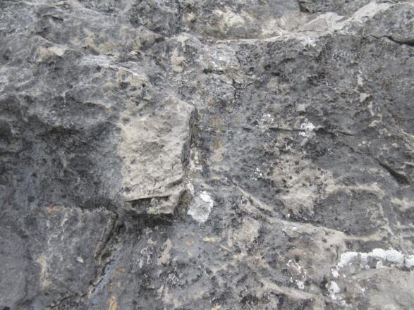 der Fels ist durchwegs kompakt, aber leider auch schon abgeklettert