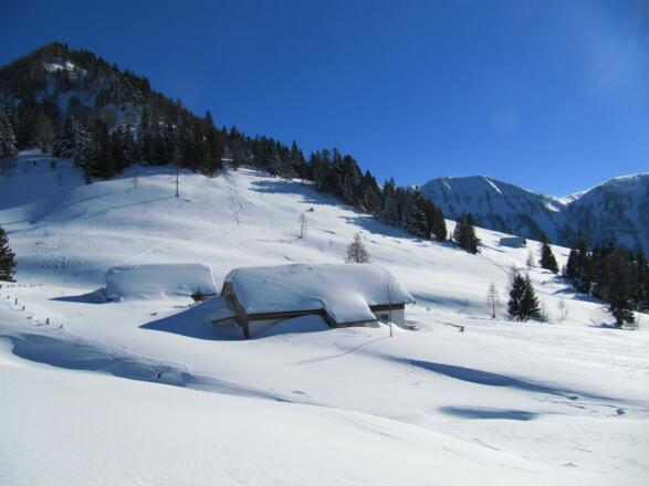 Die Bergalm im Winterschlaf