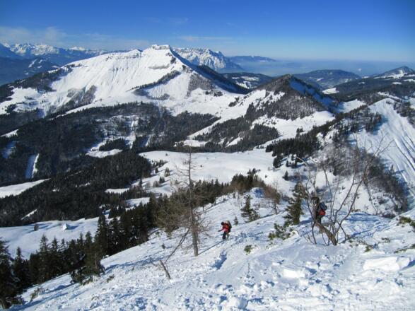 Regenspitz Westabfahrt, Schmittenstein, dahinter Untersberg