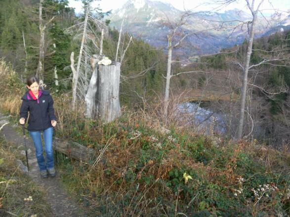 Tiefblick zum See vom Filblingsattel