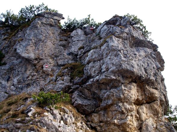Abklettern in die Scharte 1645m