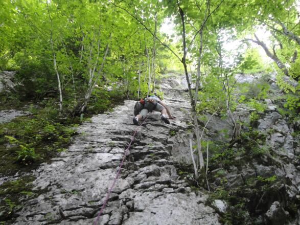 In der ersten Seillänge