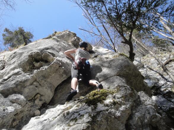 In der ersten Seillänge