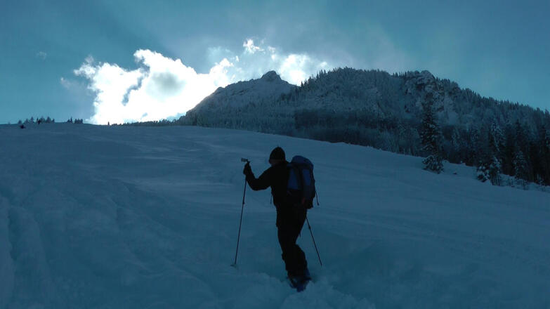Beim Anstieg über den breiten ehemaligen Lifthang