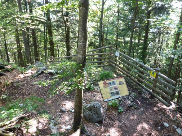 Rastplatz über dem Eingang zur Höhle