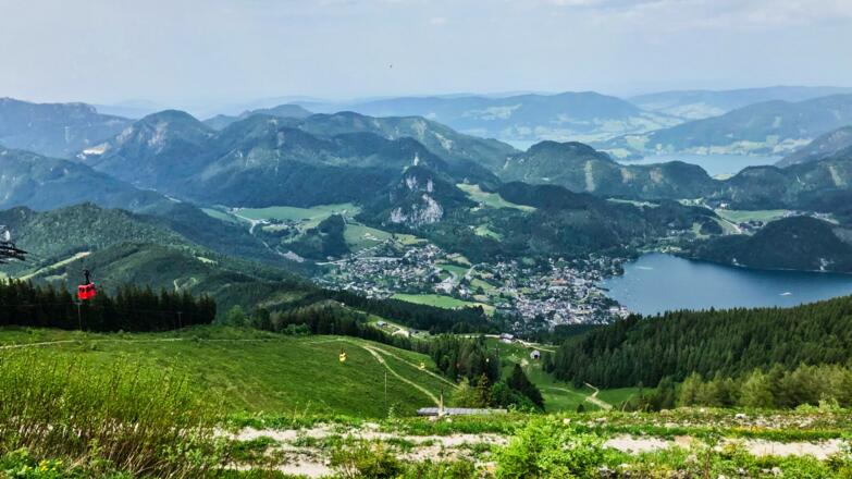 Blick vom Zwölferhorn auf den Wolfgangsee