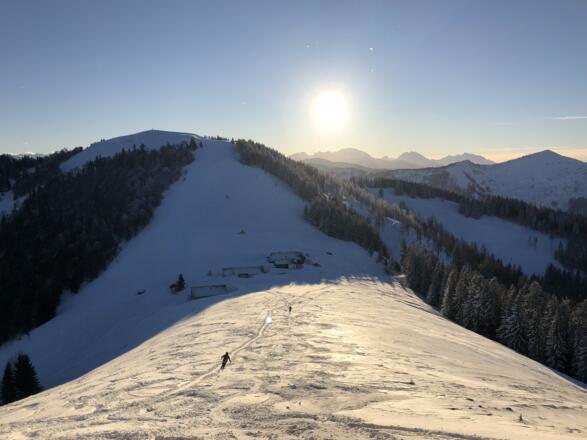 Blick auf Loibersbacher Höhe und die Almen vom Faistenauer Schafberg