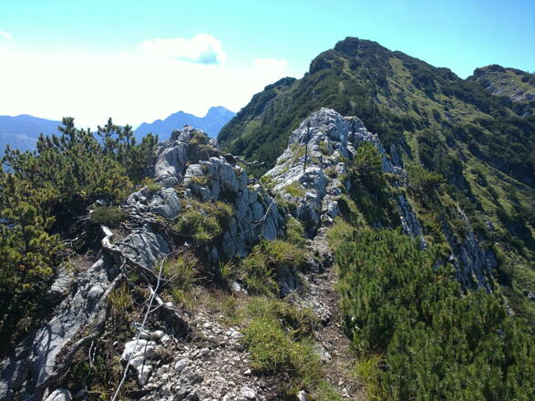 Die Seilsicherungen im Gratverlauf