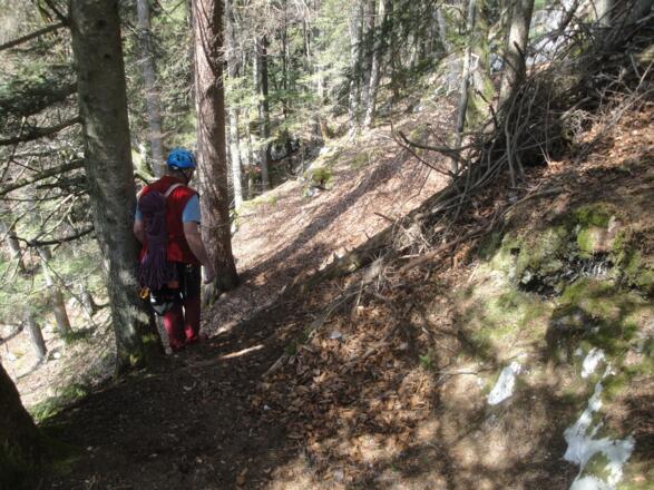 Vom Ausstieg hält man sich links abwärts.