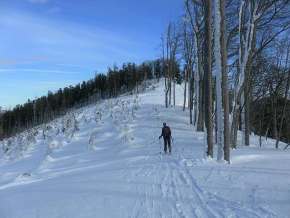 Abflachung vor dem Gipfel
