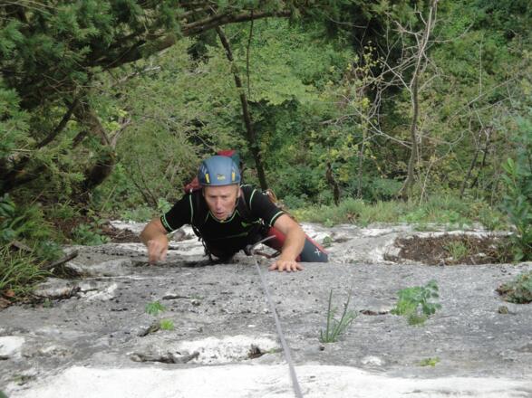 Gegen Ende der ersten Seillänge