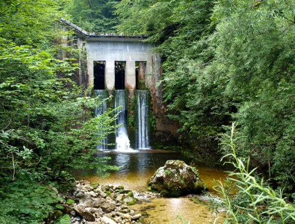 Rußbach-Wehr beim Einstieg um 741m