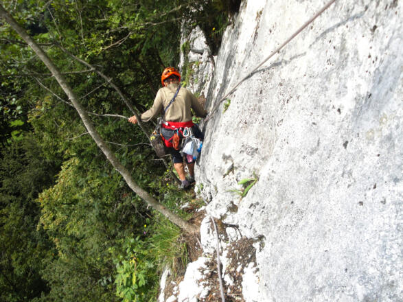 Beim Quergang gibt es ein Fixseil.