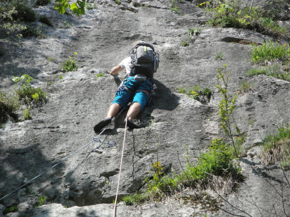 In der ersten Seillänge