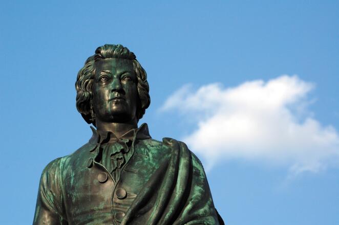 Mozart-Statue am Mozartplatz