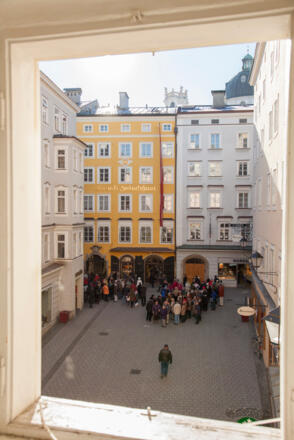 Blick auf das Mozarts Geburtshaus
