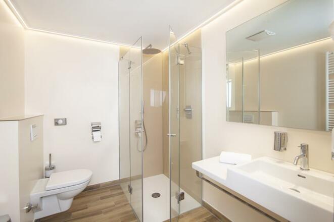 Badezimmer im Hotel Gappen