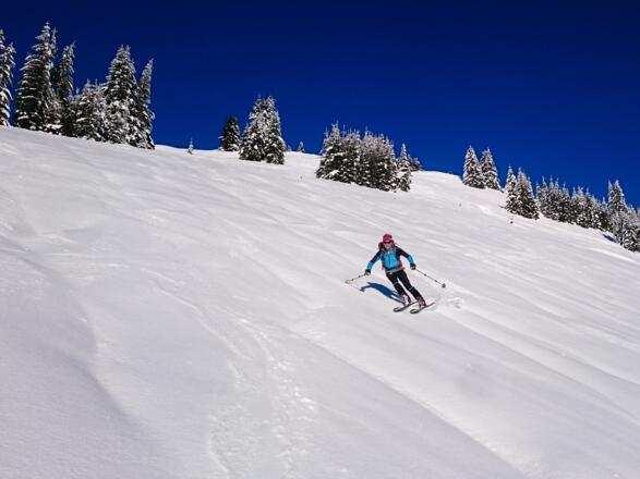 ... dann die Abfahrt genießen