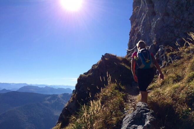 Aufstieg zum Gipfel teilweise seilversichert