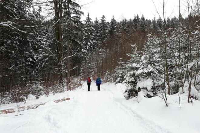 Winterlicher Weg zu den Heuberg Almen