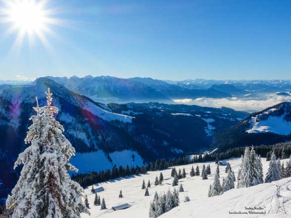 Blick vom Gipfel in den schönen Südosthang
