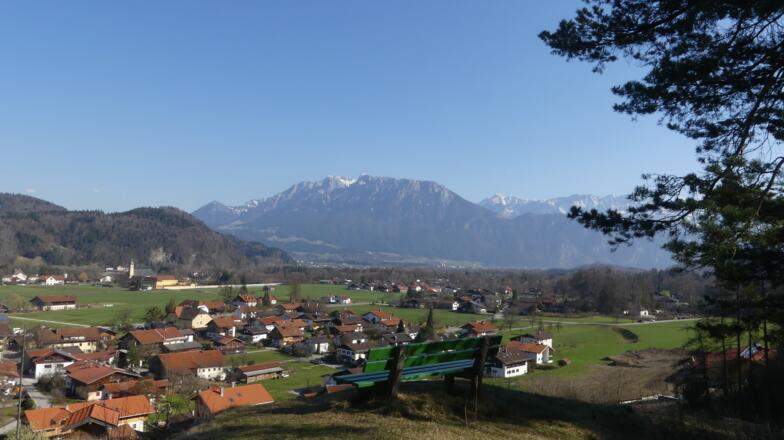 Aussicht auf Niederaudorf und das Kaisergebirge