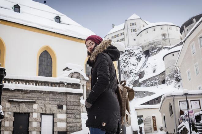 Die historische Festung Kufstein im Wintermantel