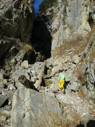 Die Klamm verändert sich laufend und der beste Weg muss immer wieder neu gefunden werden.