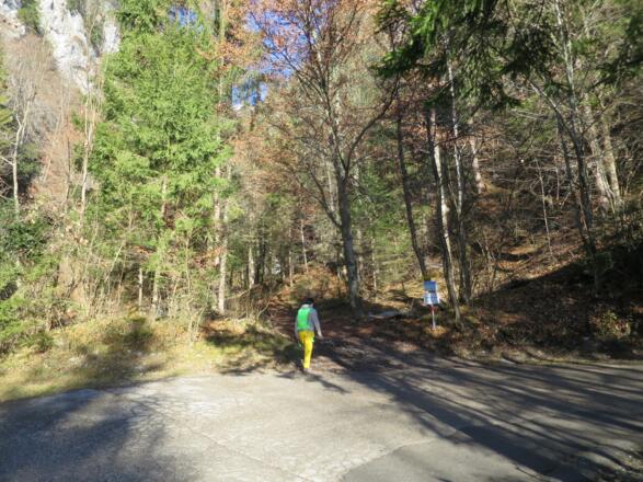 Am Eingang in die Klamm und ...