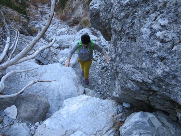 Im &quot;Natterloch&quot; auf ca. 1150 m steigen wir im rechten Bachbett weiter aufwärts.