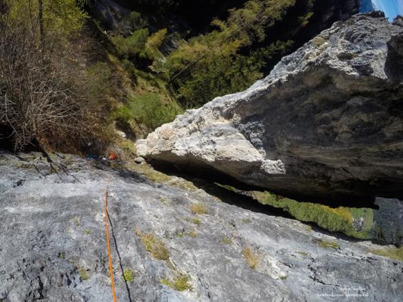 Blick vom Ausstieg auf den Wandfuß