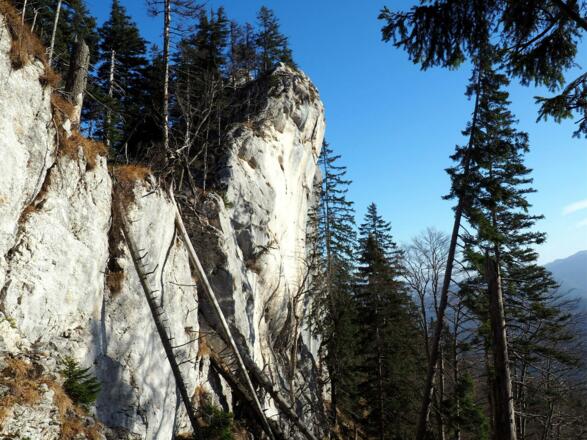 Gipfelfelsen beim Abstieg von 1215m